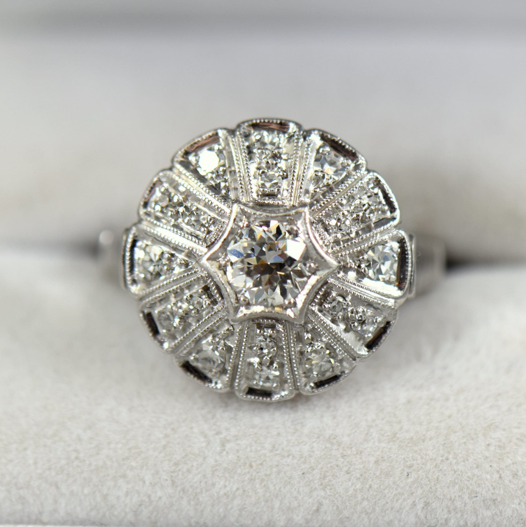 1930s Round Domed Diamond Ring