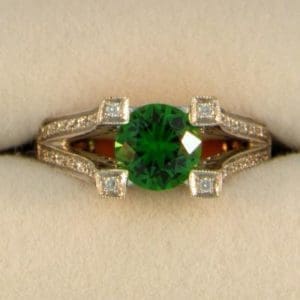Artistic Tsavorite Garnet Ring