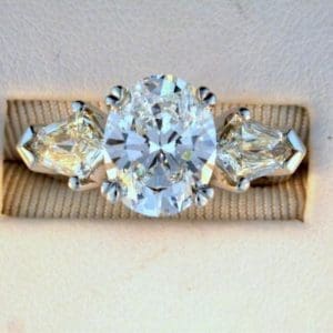 Deco-Inspired Oval Diamond Engagement Ring