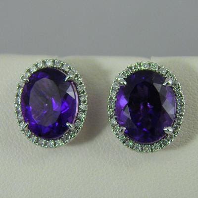 Amethyst on sale halo earrings