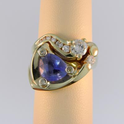 Custom Trillion Sapphire Ring
