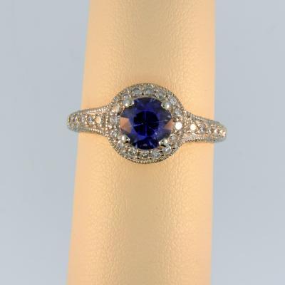 Diamond Cut Sapphire Ring