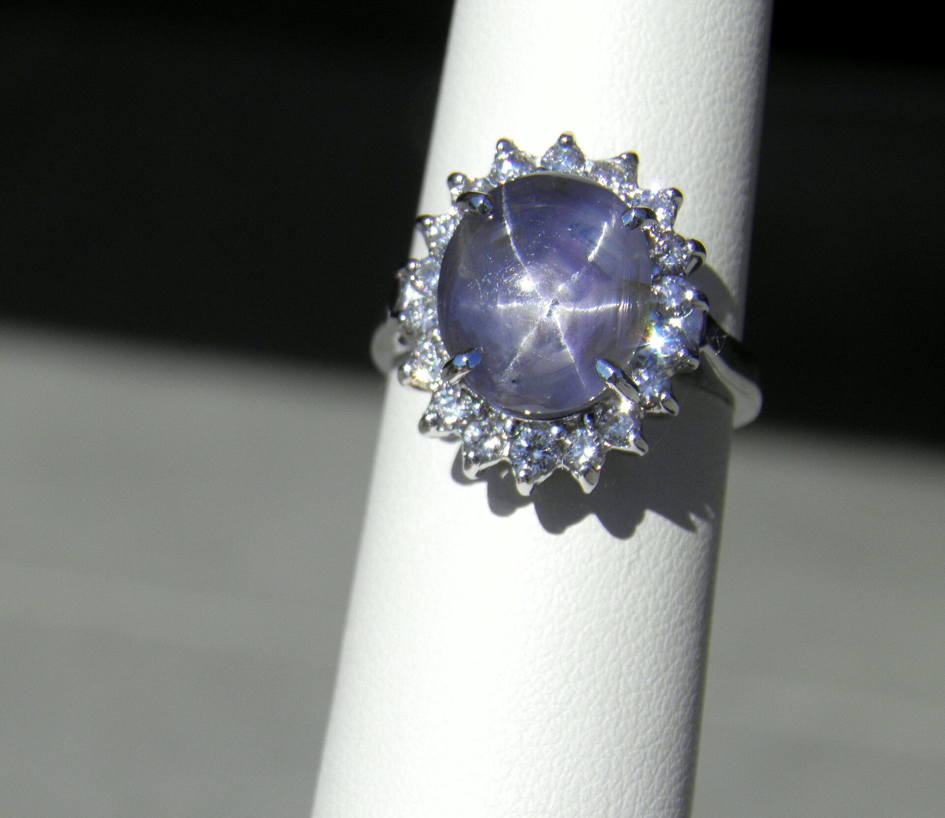 GIA Natural Blue Star Sapphire Diamond Ring Size 4.75 w/ GIA Certificate -  Diamond Guy Hawaii