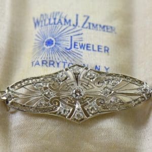 Platinum Filigree and Diamond Brooch c.1920 1