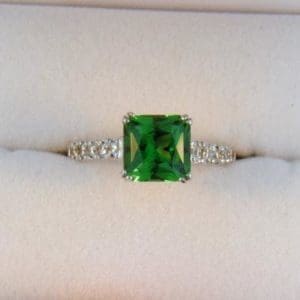 Radiant Cut Tsavorite Ring