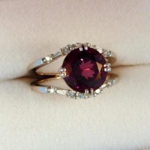 Round Rhodolite Ring