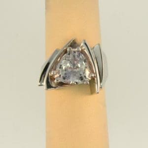 White Sapphire Ring - Trillion from Federal Way Custom Jewelers in the Seattle Metro area.