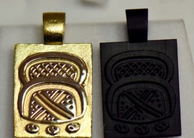 Custom Wax Cast Brand Pendant with 1ct Round Champagne Diamond 2