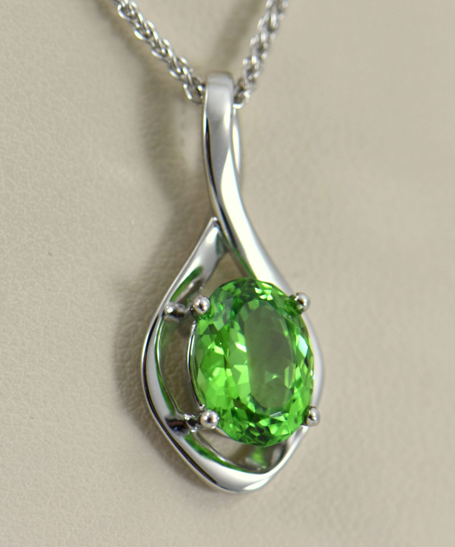 Sensational Tsavorite Solitaire Pendant in White Gold Exquisite Jewelry for Every Occasion FWCJ