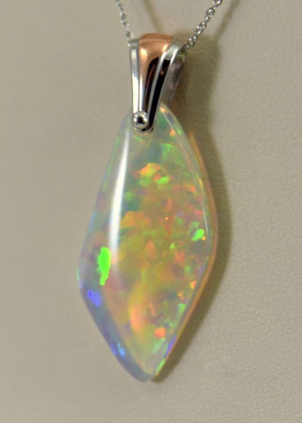 Reversible Ethiopian Crystal Opal Pendant Harlequin pattern gem
