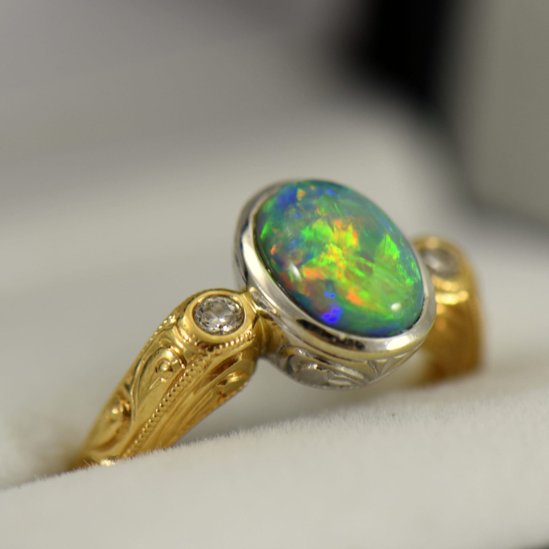 custom opal engagement rings