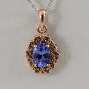 tanzaniterosegoldpendant