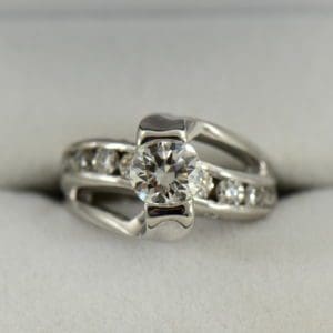 1.07ct GIA VS1 F EX EX EX Recut Chipped Diamond Ring Repair