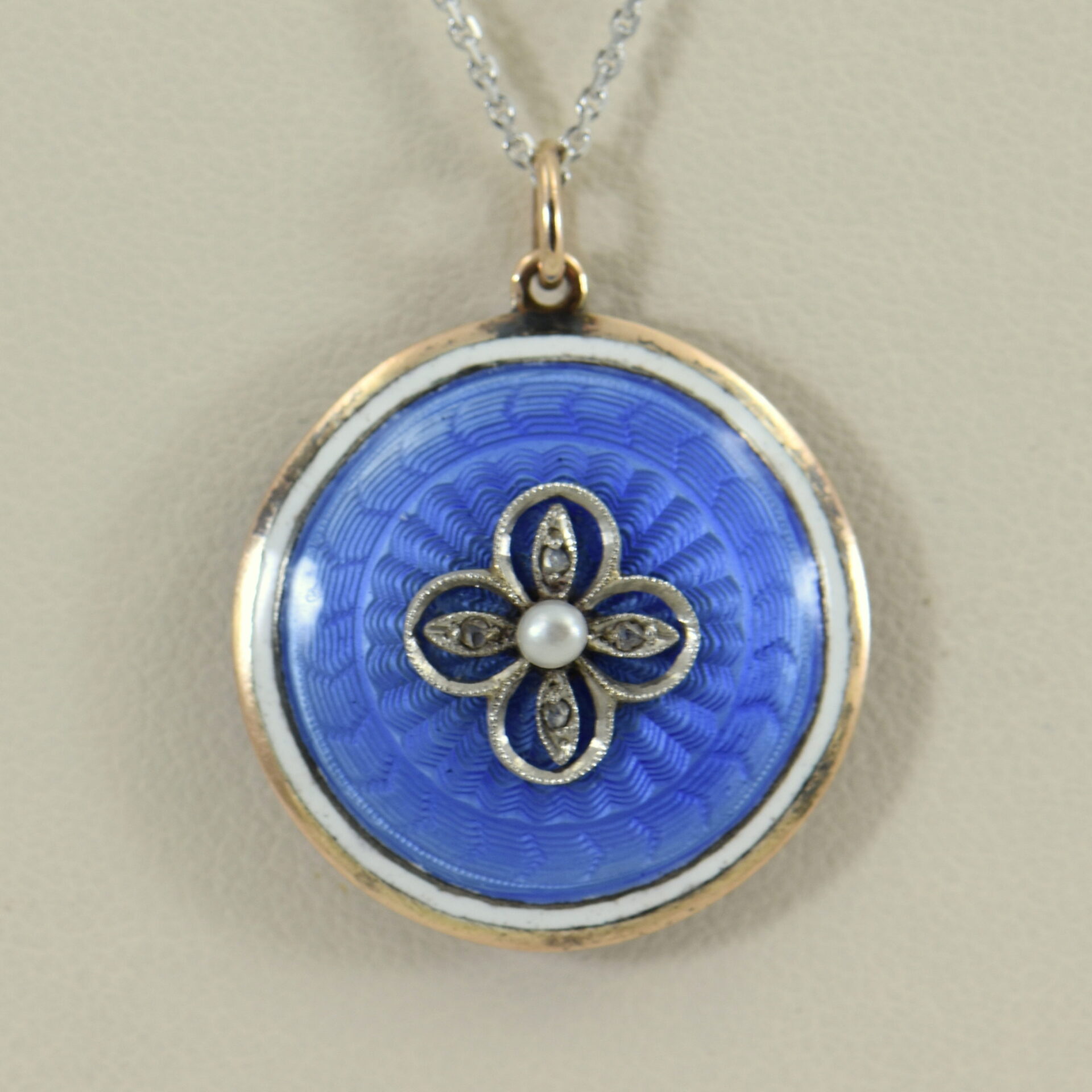 Antique Edwardian Blue Enamel & Diamond Pendant circa 1905 | Exquisite ...