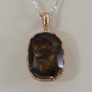 Georgian Foil Backed Smokey Quartz Pendant in Rose Gold circa 1814 A Georgian Foil Backed Pendant in Rose Gold circa 1814