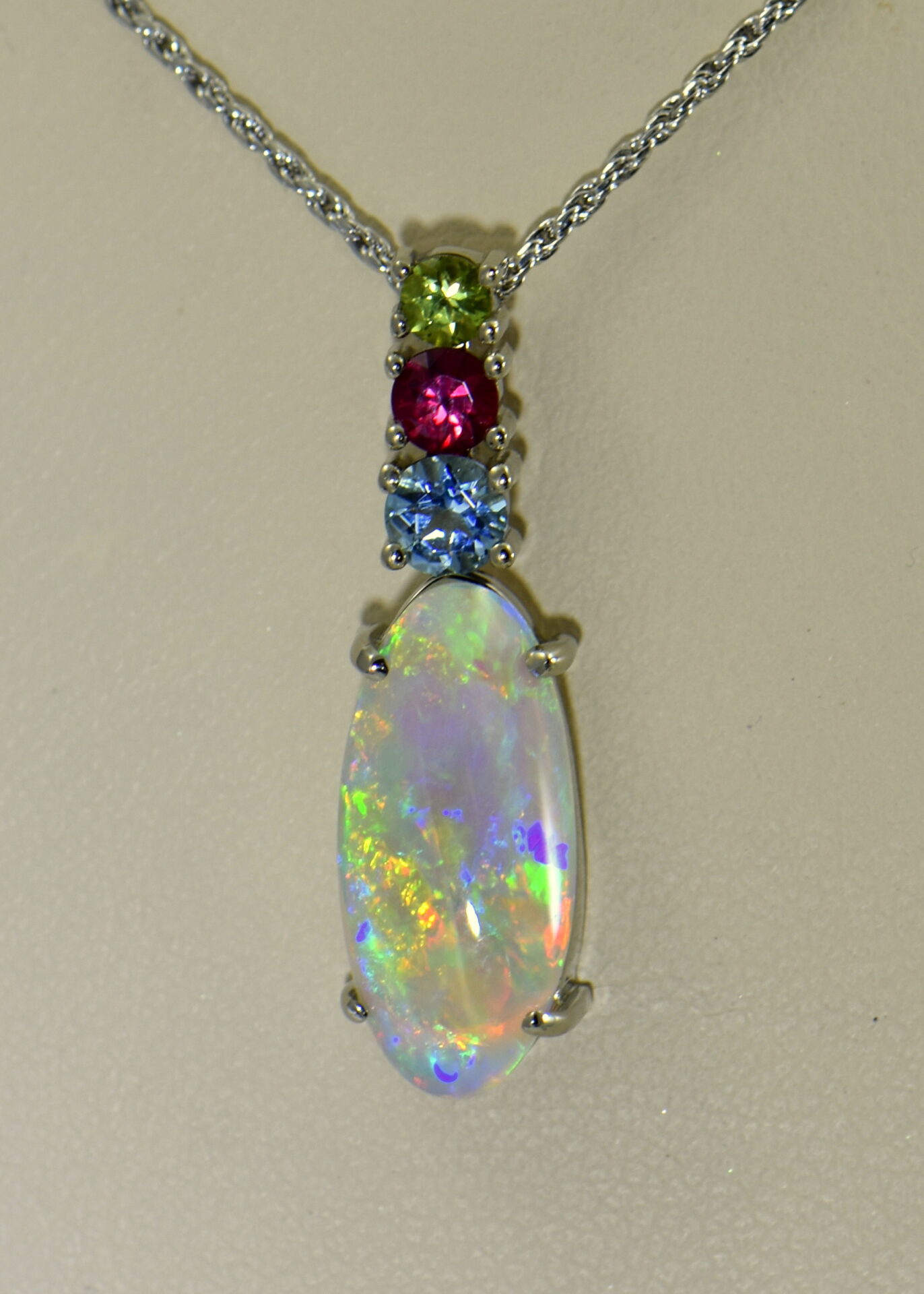 Birthstone Pendant with Opal, Aquamarine, Ruby & Peridot | Exquisite ...