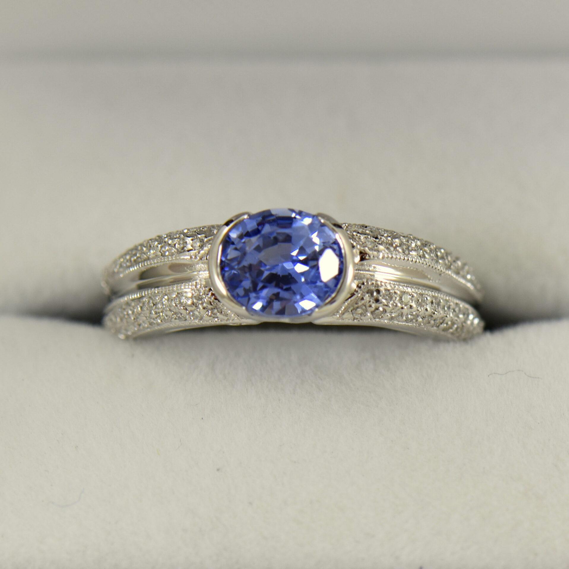 Modern Trillion Sapphire & Diamond Ring | Exquisite Jewelry for Every  Occasion | FWCJ