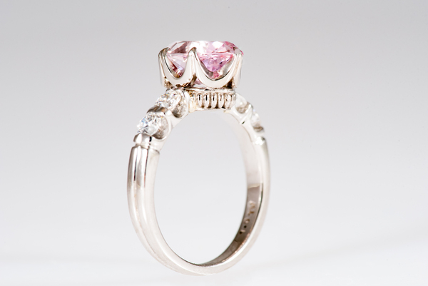 Pink Topaz & Diamond Ring in 9ct Rose Gold | QP Jewellers