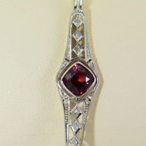 Antique Style Two Tone Gold Bracelet with Spinel  Diamonds