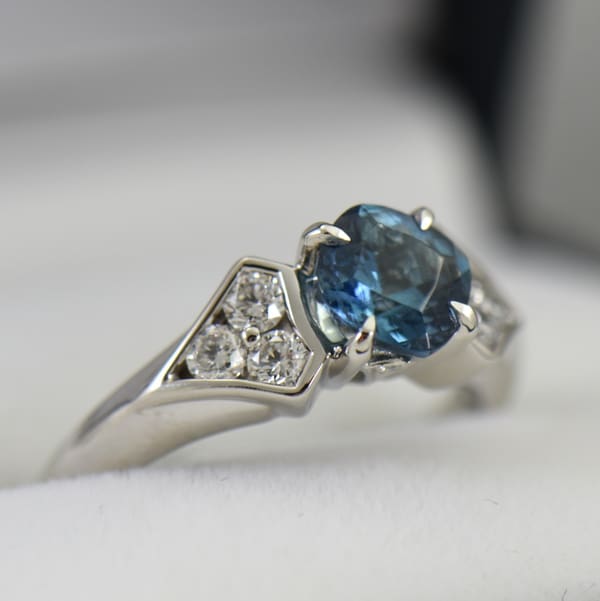 Santa Maria Aquamarine Diamond Engagement Ring Exquisite