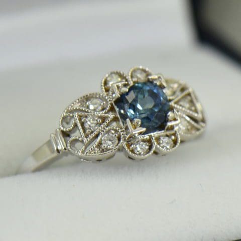 Vintage Style Montana Sapphire Engagement Ring | Exquisite Jewelry for ...