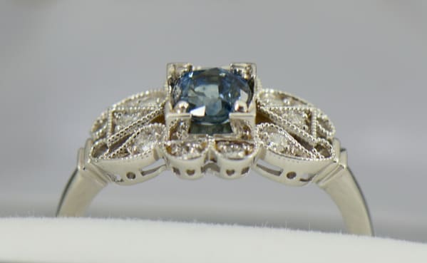 Vintage Style Montana Sapphire Engagement Ring Exquisite Jewelry