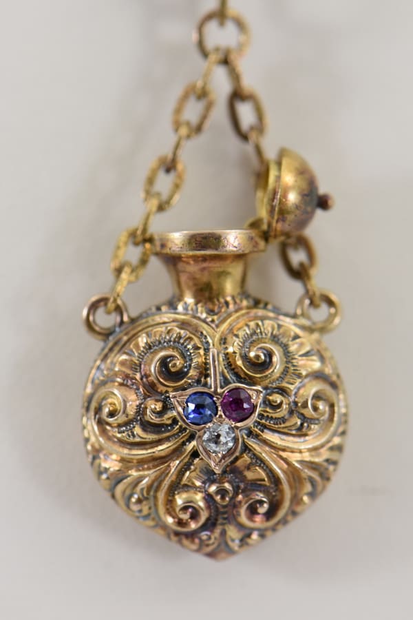 Shiebler Victorian Perfume Flask Pendant For Sale at 1stDibs