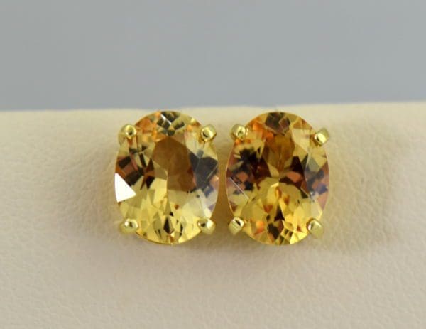 Custom 18k brazilian peach precious topaz stud earrings.JPG
