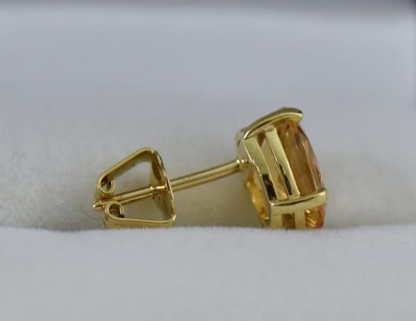 Custom 18k brazilian peach precious topaz stud earrings 2.JPG