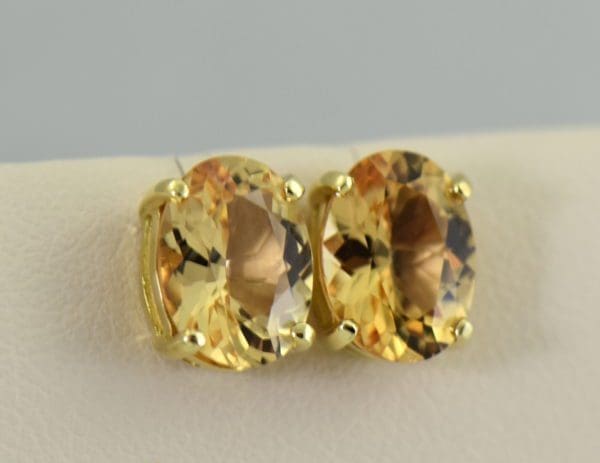 Custom 18k brazilian peach precious topaz stud earrings 3.JPG