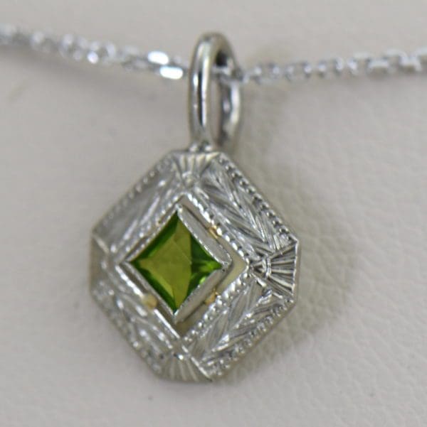 Deco Square Cut Peridot Pendant Pin Conversion 2.JPG