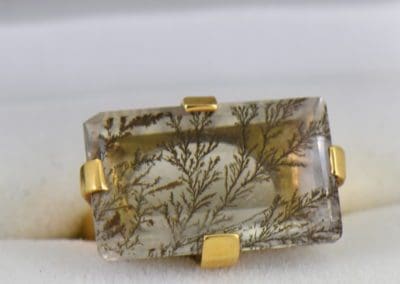 Estate Custom 18k Dendritic Agate Gents ring.JPG