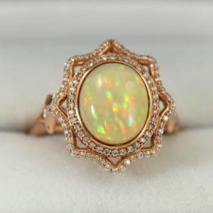 Ethiopian Opal Cocktail Ring Rose Gold