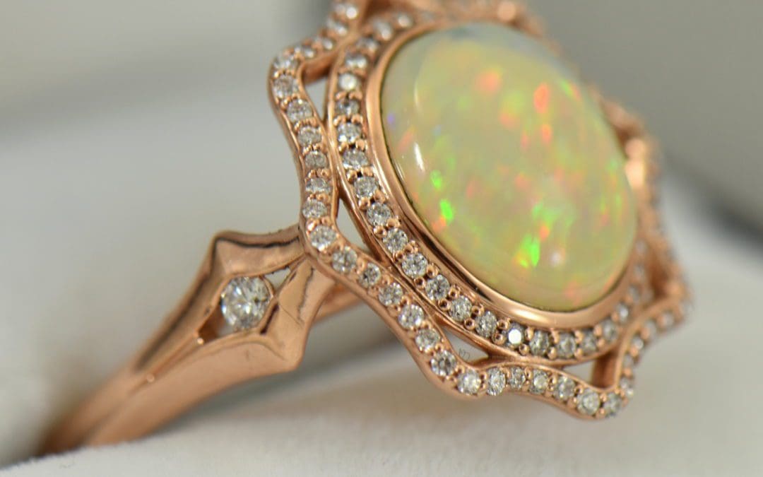 Ethiopian Opal Cocktail Ring Rose Gold 2