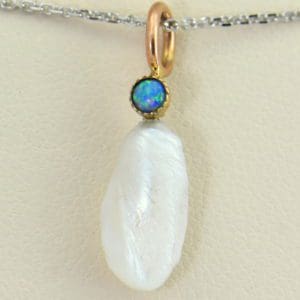Mississippi River Pearl  Opal Pendant Pin Conversion 2.JPG
