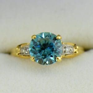 Retro Blue Zircon  Diamond Solitaire Ring 3.JPG