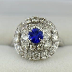 mid century platinum cocktail ring with round ceylon sapphire.JPG