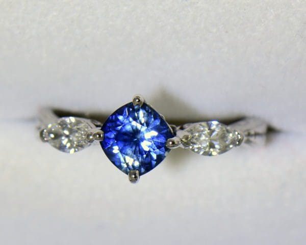 Blue Bicolor Sapphire  Marquise Diamond Engagement Ring 5.JPG