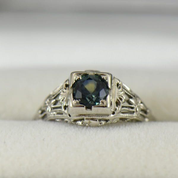 Teal Montana Sapphire Art Deco Engagement Ring.JPG