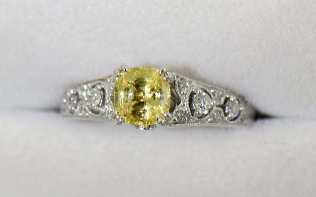Unheated Butter Yellow Sapphire Engagement Ring