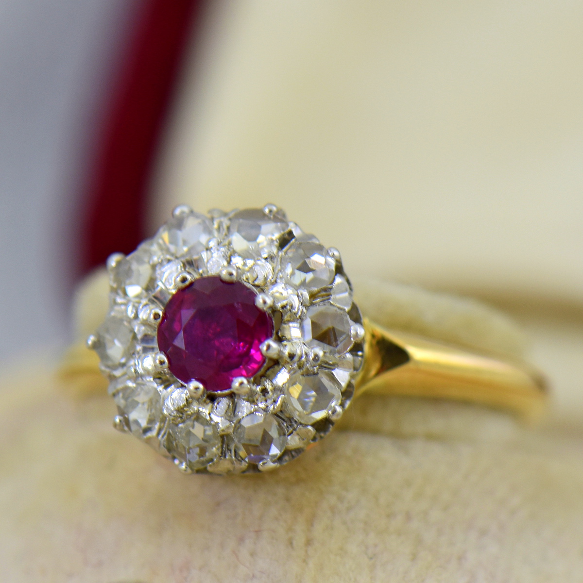 Buy Ruby Diamond Solitaire Ring Online | Rose