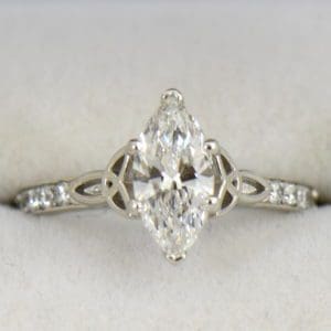 GIA 1.15ct F VS2 Marquise Diamond Ring in platinum with celtic details 3.JPG