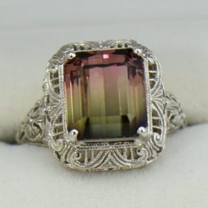 Deco Filigree Ring with Watermelon Tourmaline 3.JPG