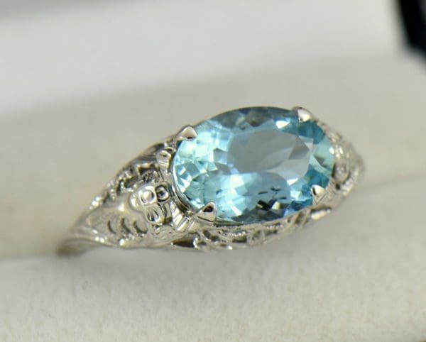 Deco Aquamarine Filigree Ring East West Setting 2.JPG