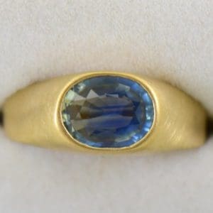 Kabana Estate Bicolor Teal Blue Sapphire Gents Ring 3.JPG