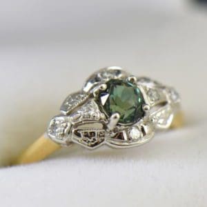 Late Deco Twotone Gold Ring with Sri Lankan Alexandrite.JPG