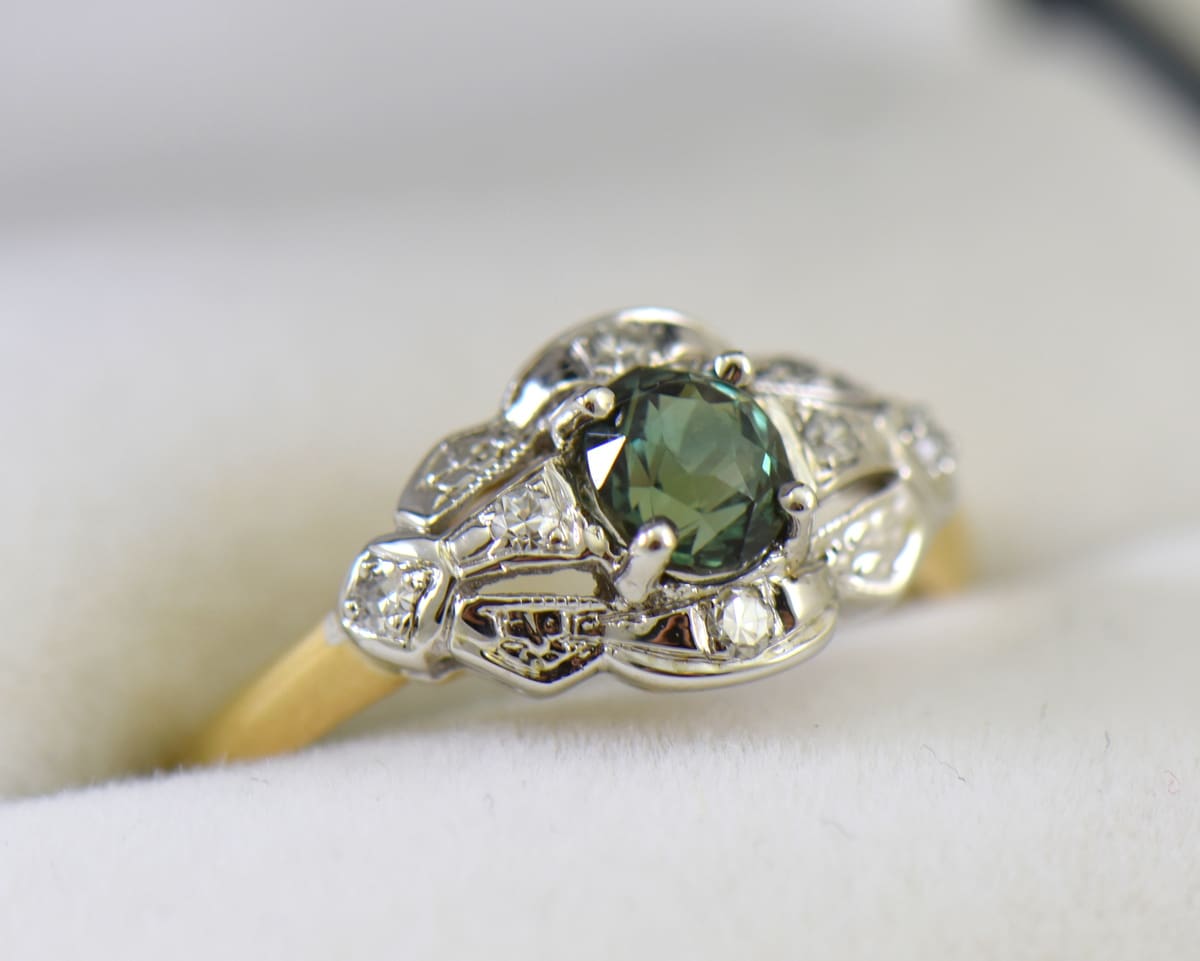 Natural Vintage Alexandrite Engagement Ring