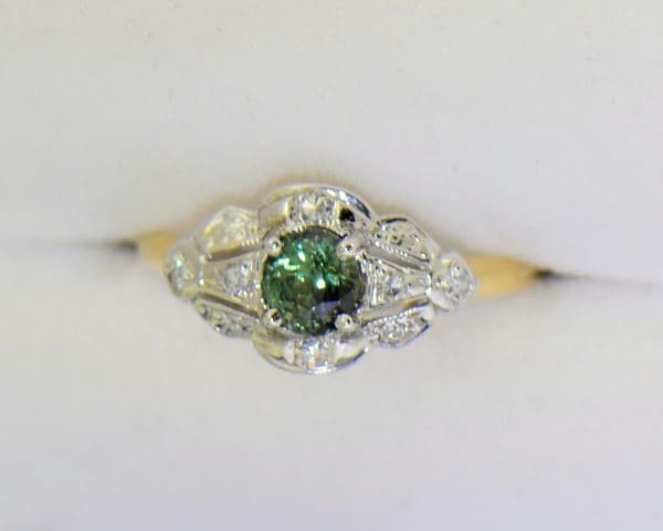 Late Deco Twotone Gold Ring with Sri Lankan Alexandrite 3.JPG