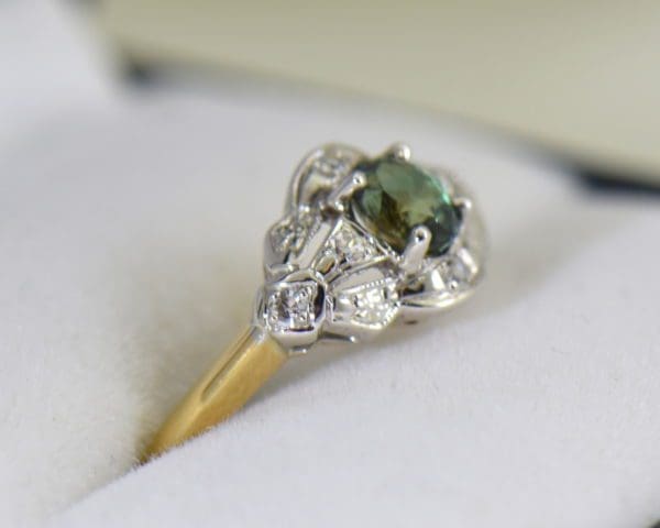 Late Deco Twotone Gold Ring with Sri Lankan Alexandrite 5.JPG