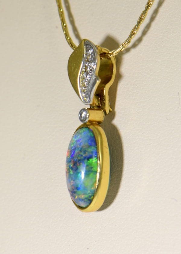 Exceptional Reversible Lightning Ridge Black Opal Pendant